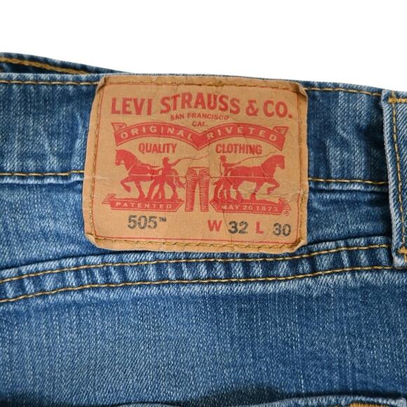 Levi's 505 Straight Leg Jeans Mens 32X30 - Picture 9 of 10